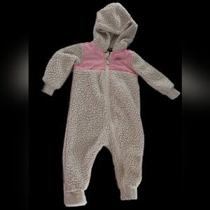 Nike Pink and Cream Sherpa Kids Jumpsuit/coveralls